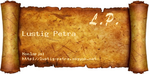 Lustig Petra névjegykártya